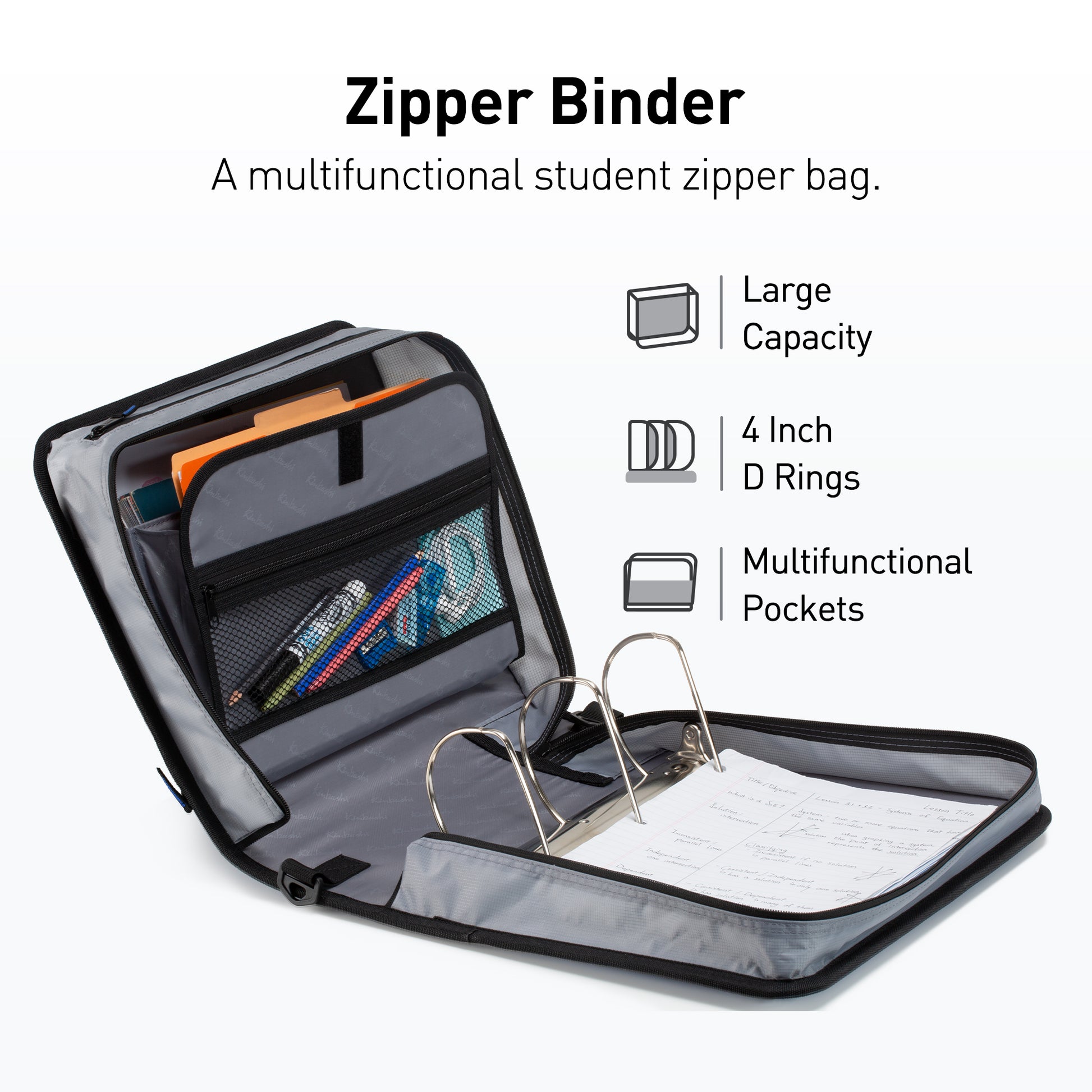 multifunctional student zipper portable large capacity