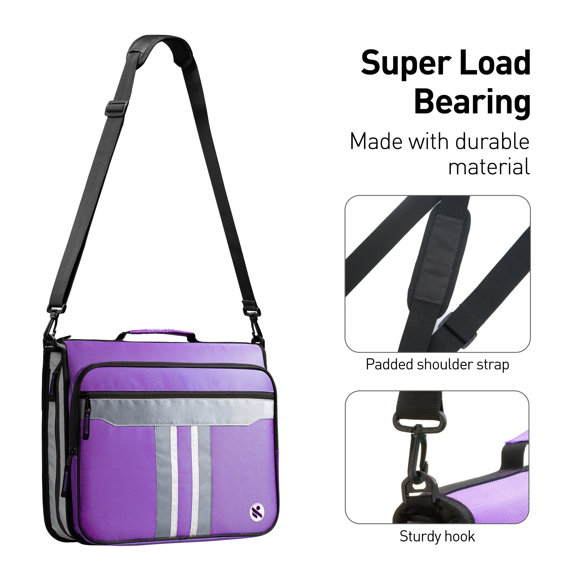 2 Inch Zipper Binder with Laptop Pocket