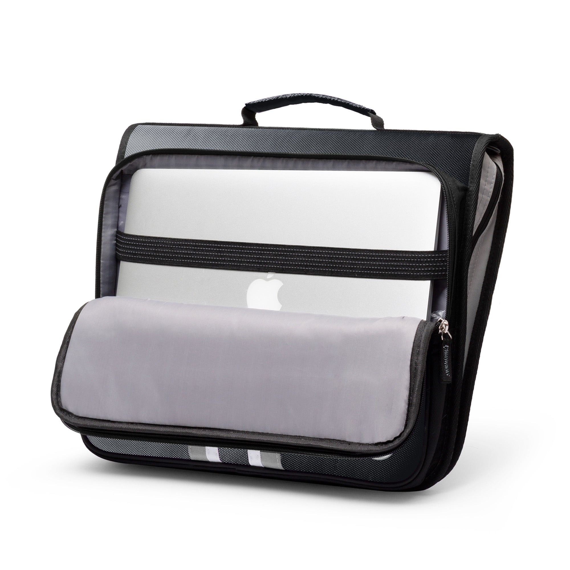 2 Inch Zipper Binder with Laptop Pocket, Black