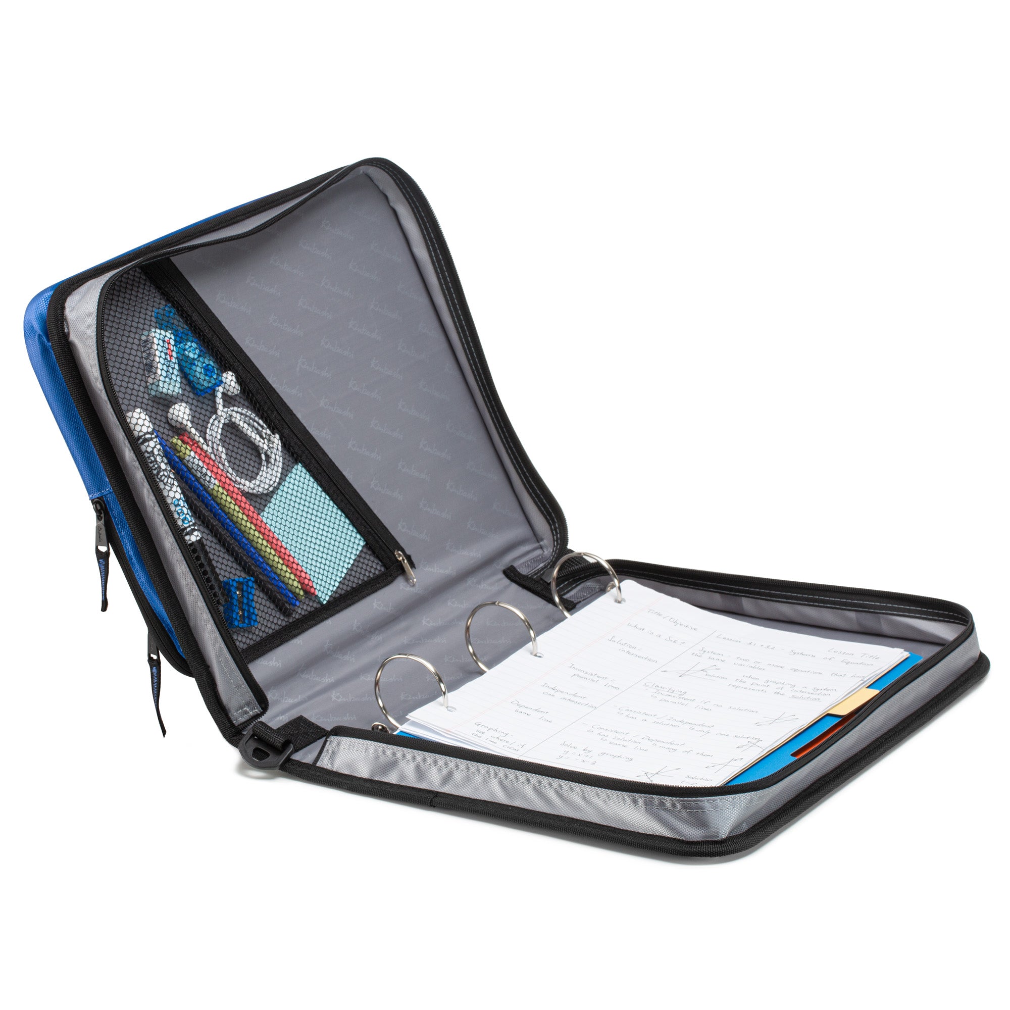 2 Inch Zipper Binder with Laptop Pocket, Blue