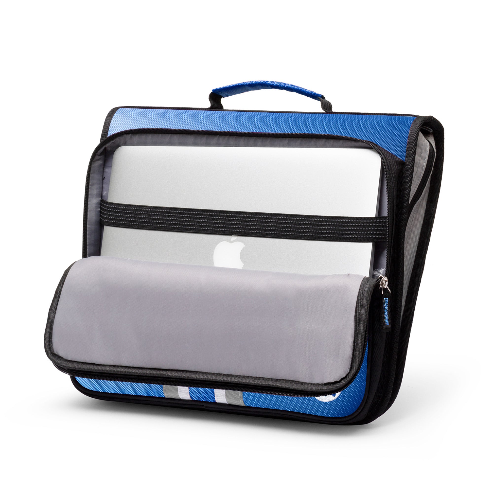 2 Inch Zipper Binder with Laptop Pocket, Blue