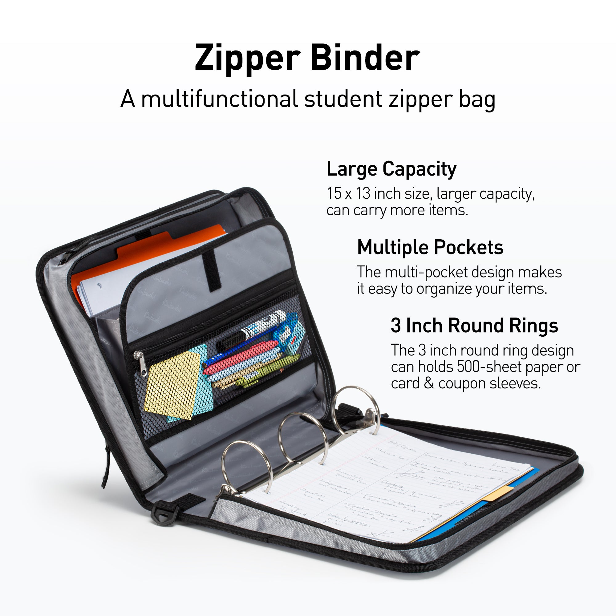 Mighty 3 Inch Zipper Binder